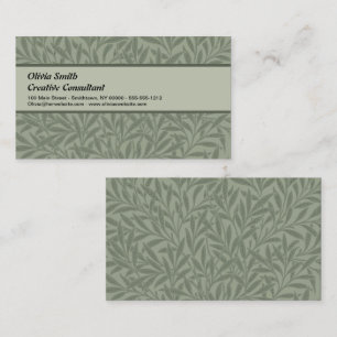 William Morris Weidenmuster Antik Hellgrün Visitenkarte