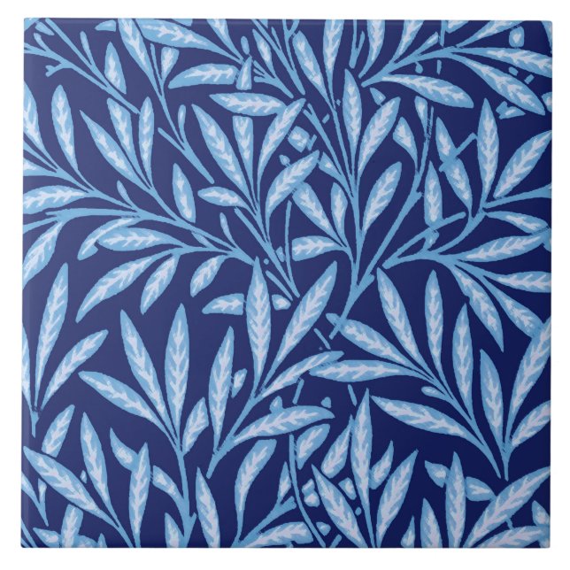 William Morris Weidenmuster, Kobaltblau Fliese (Vorderseite)