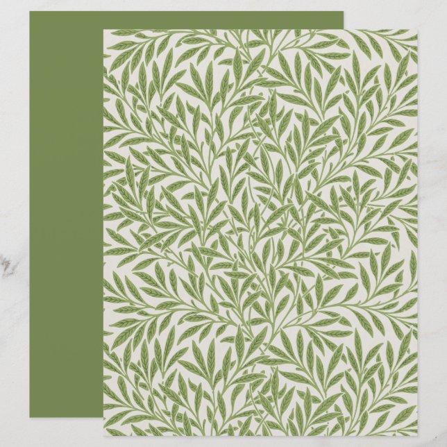 William Morris | Weidenmuster-Schabblonenpapier (Vorne/Hinten)