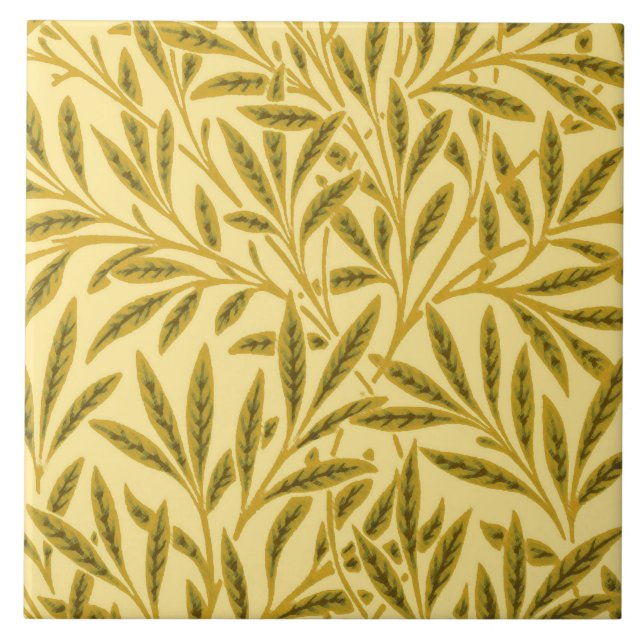 William Morris Weidenmuster, Senfgelb Fliese (Vorderseite)