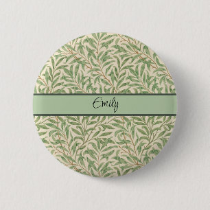 William Morris Weidenzweig Gartenblume Klassiker Button