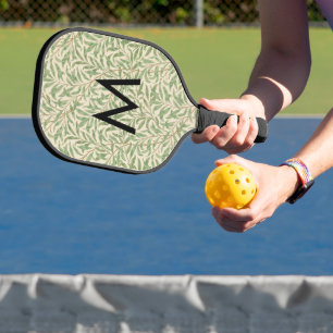 William Morris Weidenzweig-Muster mit Monogramm Pickleball Schläger
