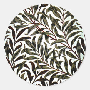 William Morris - Weidenzweig, Runder Aufkleber