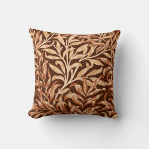 William Morris Weidenzweig, Taupe und Braun Kissen