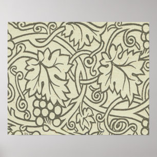 William Morris Weinrebe Grün Tapete Poster