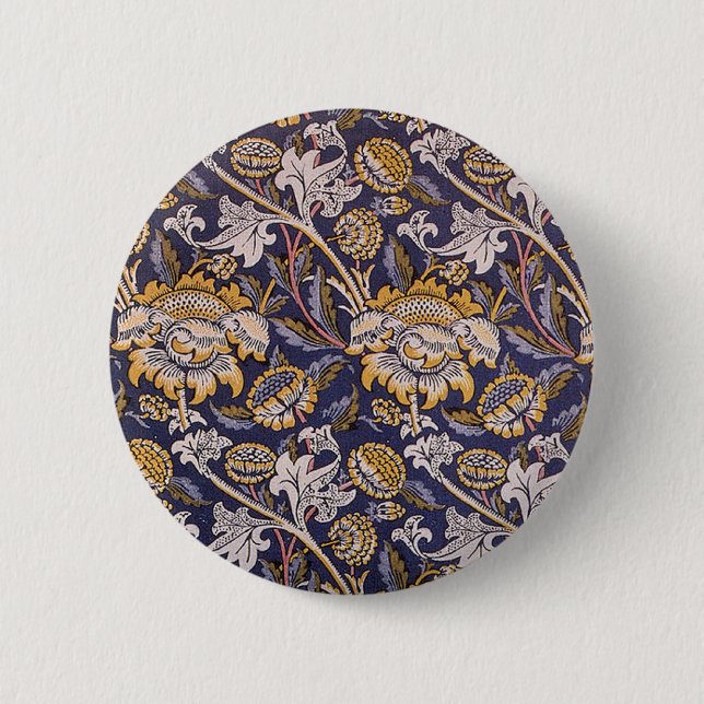 William Morris Wey Floral Wallpaper Button (Vorderseite)