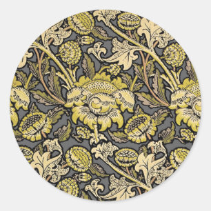 William Morris Wey Floral Wallpaper Runder Aufkleber