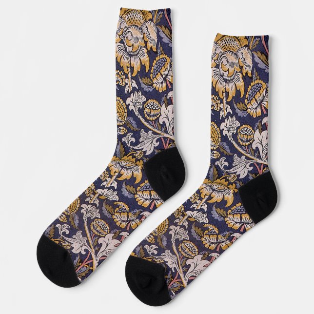 William Morris Wey Floral Wallpaper Socken (Linkes Detail)