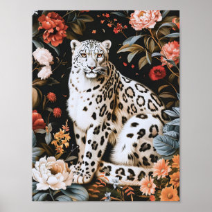 William Morris White Leopard mit Blumen Poster