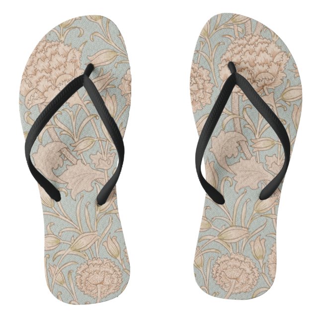 William Morris Wild Tulip Blume Floral Design Flip Flops (Fußbett)