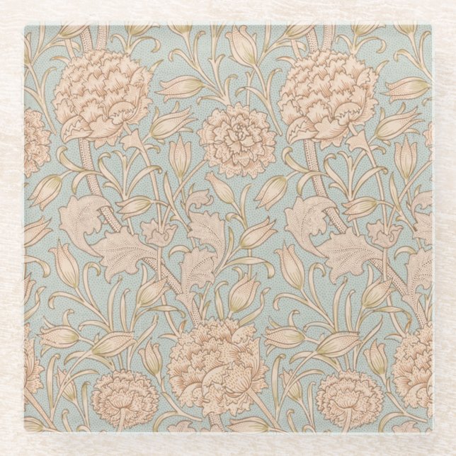 William Morris Wild Tulip Blume Floral Design Glasuntersetzer (Vorderseite)