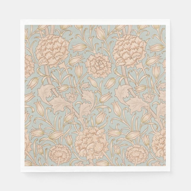 William Morris Wild Tulip Blume Floral Design Serviette (Vorderseite)