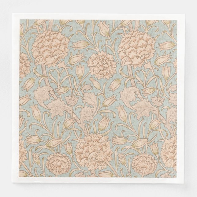 William Morris Wild Tulip Blume Floral Design Serviette (Vorderseite)