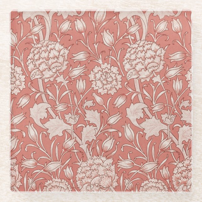 William Morris Wild Tulip Classic Viktorianisch De Glasuntersetzer (Vorderseite)