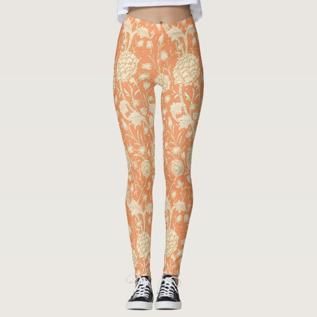 William Morris Wild Tulip Vintages Muster Leggings (Vorderseite)