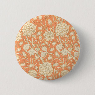 William Morris Wilde Tulpe Orange Florale Kunst Button