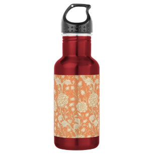 William Morris Wilde Tulpe Orange Florale Kunst Edelstahlflasche