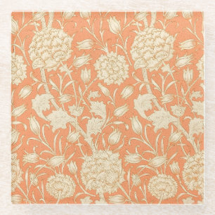 William Morris Wilde Tulpe Orange Florale Kunst Glasuntersetzer