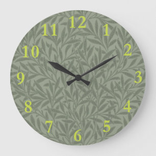 William Morris Willow Art Garden Blume Große Wanduhr