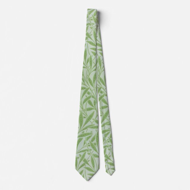 William Morris Willow Blume Classic Green Krawatte (Vorderseite)