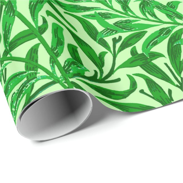 William Morris Willow Bough, Emerald Green Geschenkpapier (Rolleneckpunkt)