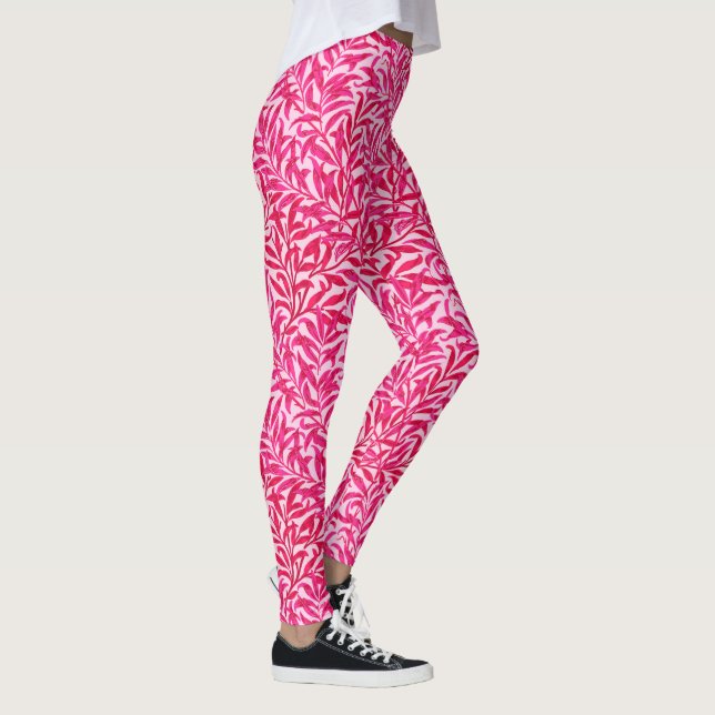 William Morris Willow Bough, Fuchsia Pink Leggings (Rechts)