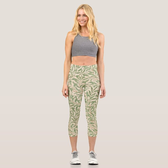 William Morris Willow Bough Garden Blume Classic Capri Leggings (Vorderseite)