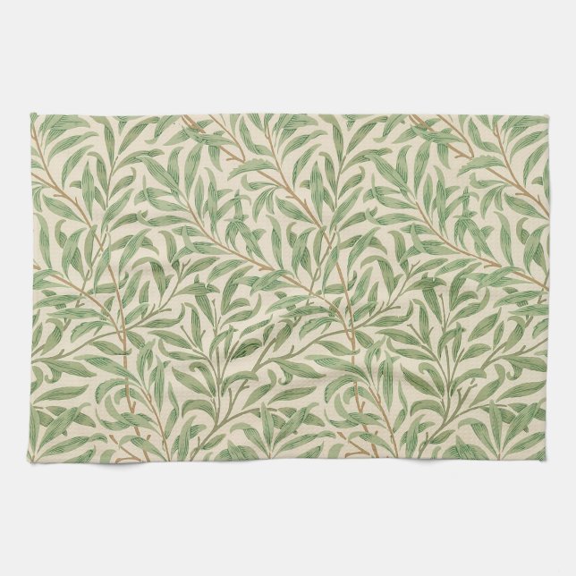 William Morris Willow Bough Garden Blume Classic Geschirrtuch (Horizontal)