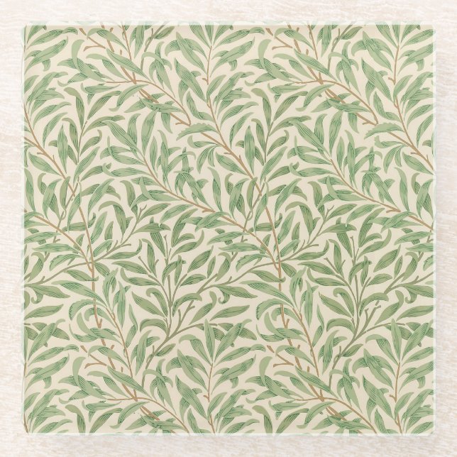 William Morris Willow Bough Garden Blume Classic Glasuntersetzer (Vorderseite)