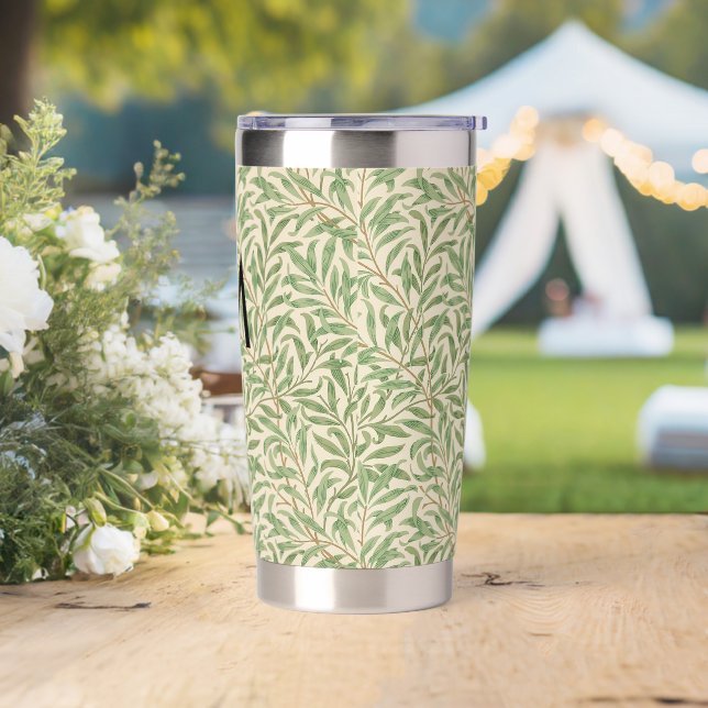 William Morris Willow Bough Pattern Mit Monogramm Thermobecher (Hochzeit)