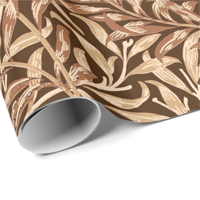 William Morris Willow Bough, Taupe und Brown Geschenkpapier (Rolleneckpunkt)