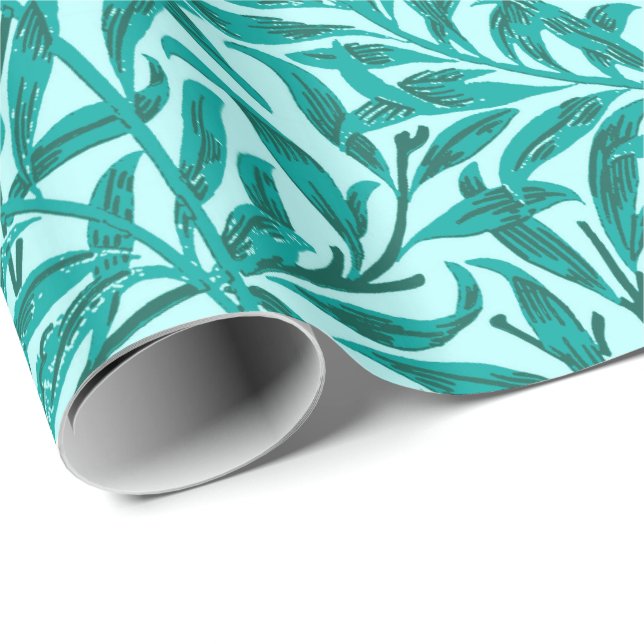 William Morris Willow Bough, Türkis und Aqua Geschenkpapier (Rolleneckpunkt)