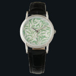 William Morris. Willow Bough. Vintage Vegetation Armbanduhr<br><div class="desc">William Morris "Willow Bough" Uhr. Grünpflanzen.</div>