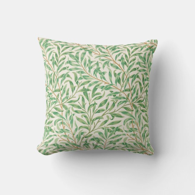 William Morris. Willow Bough. Vintage Vegetation Kissen (Vorderseite)