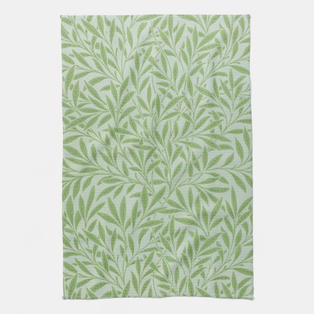 William Morris Willow Flower Classic Green Geschirrtuch (Vertikal)