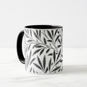 William Morris Willow Muster, grau, schwarz und we Tasse