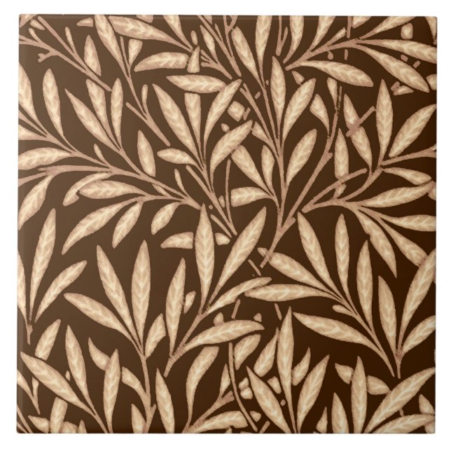 William Morris Willow Pattern, Brown und Beige  Fliese (Vorderseite)