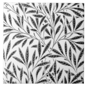 William Morris Willow Pattern, grau / grau & weiß Fliese