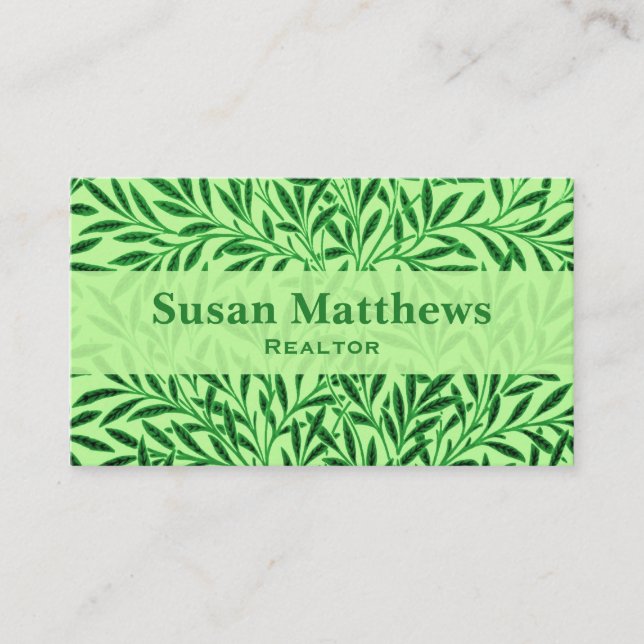 William Morris Willow Pattern, Light Jade Green Visitenkarte (Vorderseite)