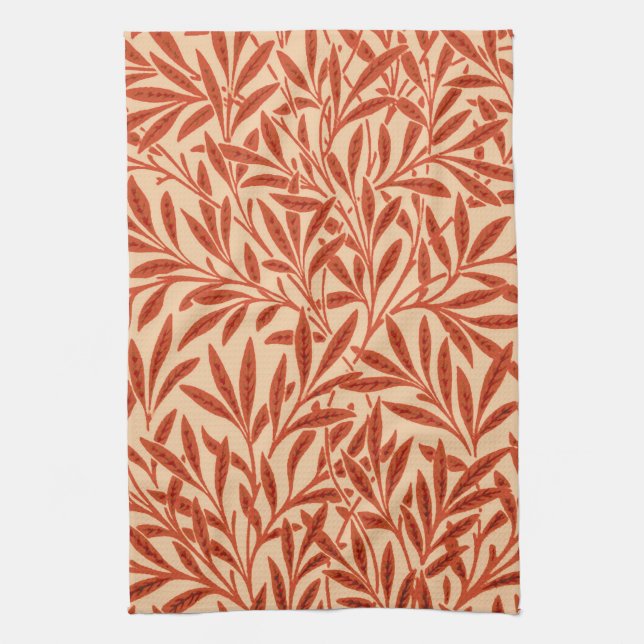 William Morris Willow Pattern, Mandarin Orange Handtuch (Vertikal)