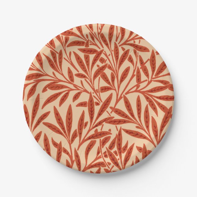 William Morris Willow Pattern, Mandarin Orange Pappteller (Vorderseite)
