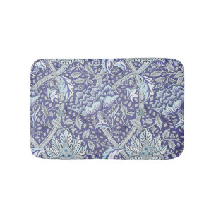 William Morris Windrush Blaues Blumenmuster Badematte