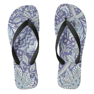 William Morris Windrush Blaues Blumenmuster Flip Flops