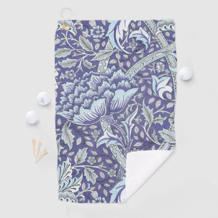 William Morris Windrush Blaues Blumenmuster Golfhandtuch
