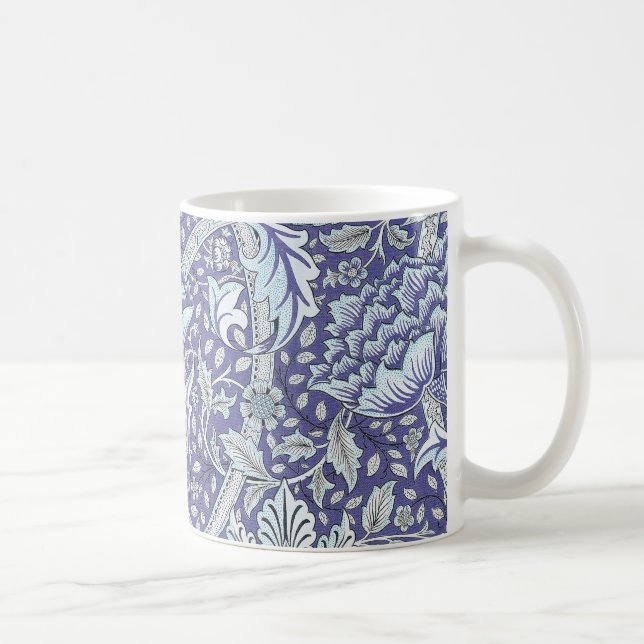 William Morris Windrush Blaues Blumenmuster Kaffeetasse (Rechts)