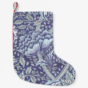 William Morris Windrush Blaues Blumenmuster Kleiner Weihnachtsstrumpf
