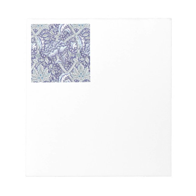 William Morris Windrush Blaues Blumenmuster Notizblock (Vorderseite)