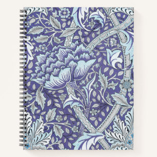 William Morris Windrush Blaues Blumenmuster Notizbuch