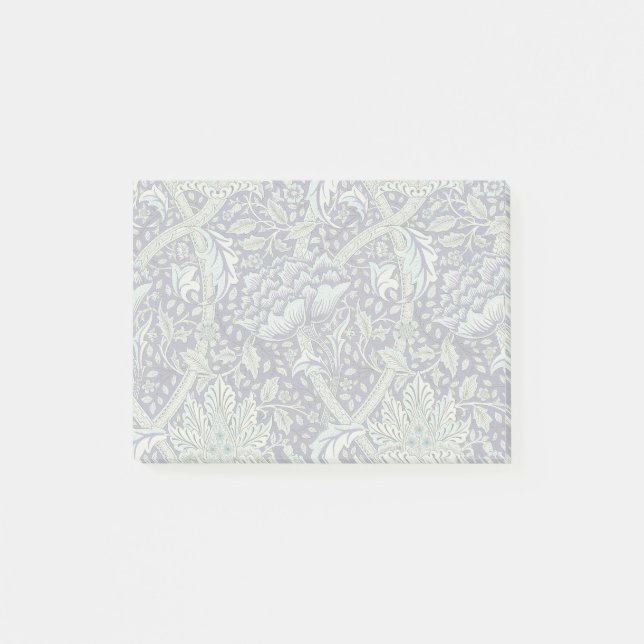 William Morris Windrush Blaues Blumenmuster Post-it Klebezettel (Vorderseite)