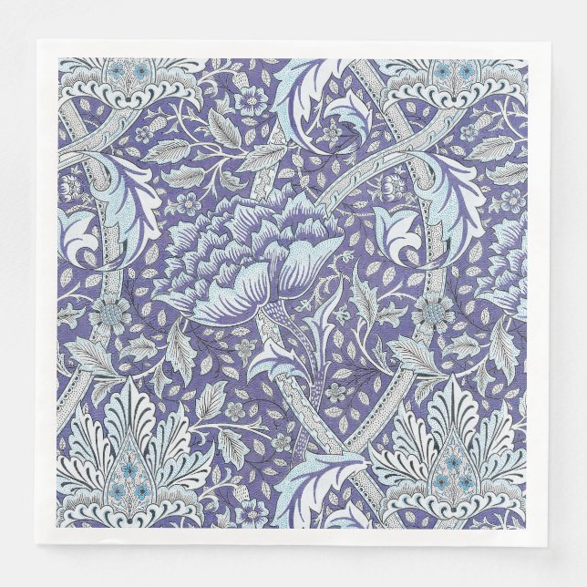 William Morris Windrush Blaues Blumenmuster Serviette (Vorderseite)